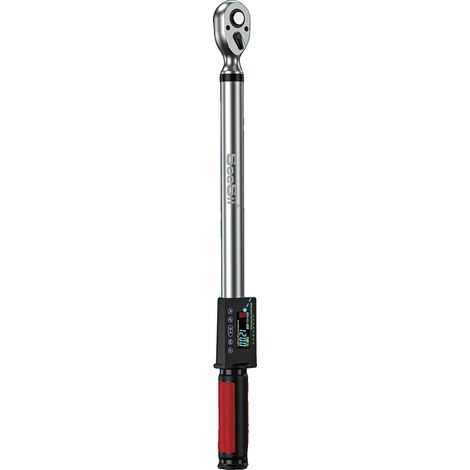 Llave dinamométrica digital, rango de torque de 12.5 ft-lbs a 250.8 ft-lbs, precisión ±2%, longitud de 24 pulgadas, 5 unidades de medida, modos preestablecido/tiempo real/pico. (1/5)