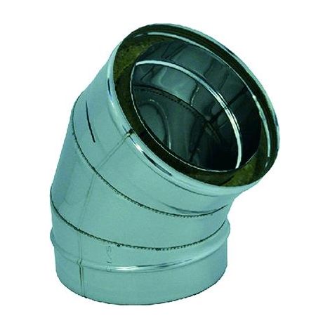 Gomito Tubo Doppia Parete In Acciaio Inox A 45o    Cm  8/13