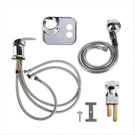 Robinet de bassin de shampoing, mitigeur chromé professionnel de remplacement, flexible pulvérisateur intégré (1/5)