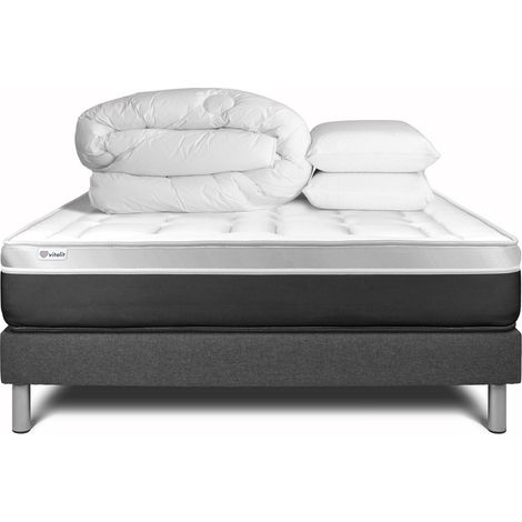 Pack Colchón gris espuma viscoelástica 160 x 200