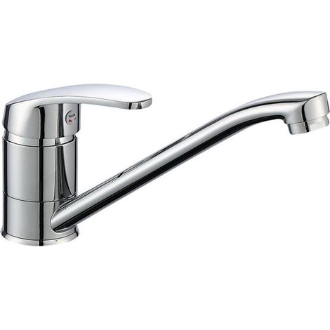Mitigeur d'évier, mitigeur de cuisine à levier unique, pivotant à 360°, arrivée d'eau chaude et froide, accessoires complets, laiton, chrome, argent (1/4)