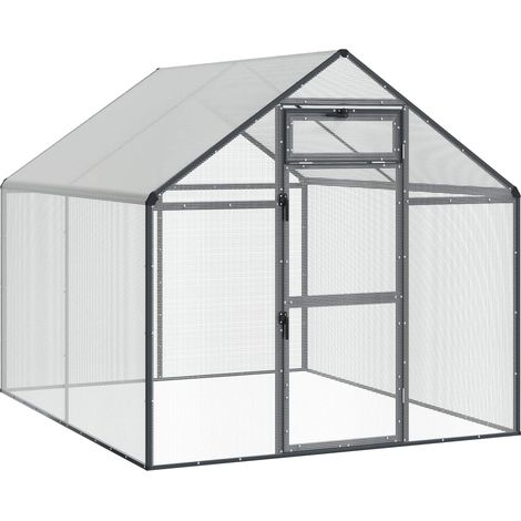 vidaXL Bird Cage Anthracite 181.5 x 221 x 173.5 cm Welded Wire Mesh