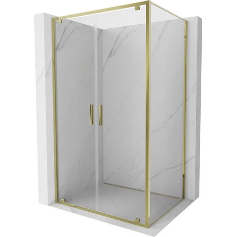 Mexen Exo cabina doccia battente 100 x 75 cm, trasparente, oro - 8182-100-075-50-00 (1/5)