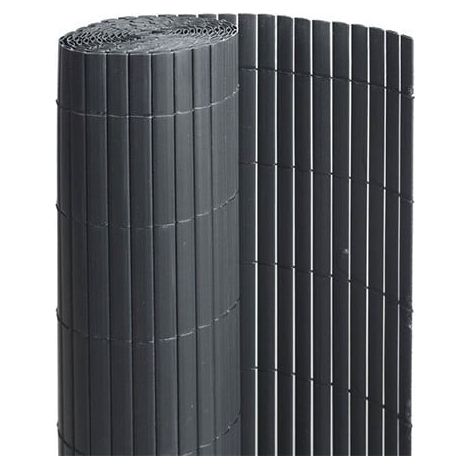 Canisse en PVC anthracite 90% occultation – Longueur 6 m – Hauteur 1,80 m – Traitement anti-UV et résistant à l'eau – Atout Loisir