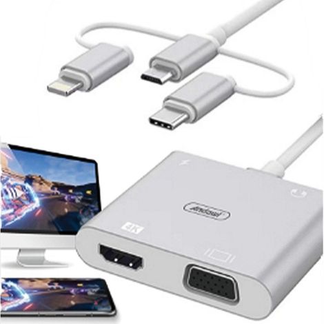 Hdtv 3in1 Câble Hdmi Hdmi Convertisseur Adaptateur 4k Résolution Hdr Q-hd399 (1/3)