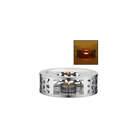 Porte-théière chauffe-plat, base chauffante en acier inoxydable, argenté (1/5)