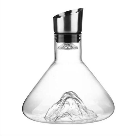 Decantador de cristal con aireación y filtración integradas，Decantador de vino tinto，Accesorio para vino，Ideal para amantes del vino，1500 ml (1/5)