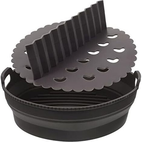 Runde Silikonmatte (21,5 x 12 cm) für Doppelfritteusen, 1 Set, Küchenzubehör, Frittierblech (1/4)