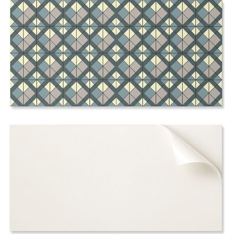 Azulejos de vinilo autoadhesivos para cocina con estampado geom茅trico a cuadros, 10x40x20 cm.