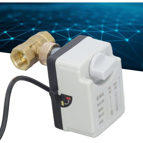 Vanne à bille DN15 à deux voies, manuelle/automatique, à deux fils, 12 V CC 24 V, normalement fermée. (1/5)