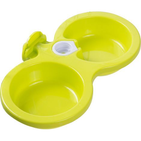 Fuente de agua automática para mascotas, bebedero colgante para perros, bebedero doble para mascotas - Sin agua (1/5)