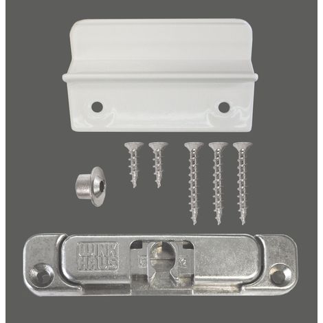 Poignée coquille blanche et loqueteau pour porte de balcon, couleur blanche