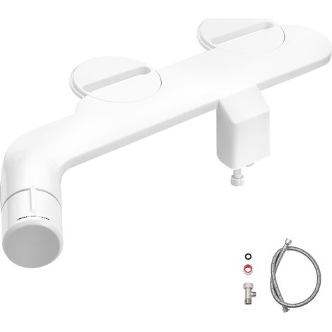 Mophorn Bidetaufsatz für Toilette, nicht elektrischer WC-Aufsatz mit ausziehbarer Doppeldüse und regulierbarem Kaltwasserdruck, Edelstahl-Einlass, ideal für hygienische Reinigung, weiß (1/5)