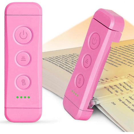 Glocusent Leselampe, USB-wiederaufladbare Leselampe, geeignet zum Lesen im Bett, tragbare LED-Leselampe zum Anklemmen, 3 bernsteinfarbene Lichtfarben und 5 einstellbare Helligkeitsstufen, kompatibel (1/5)