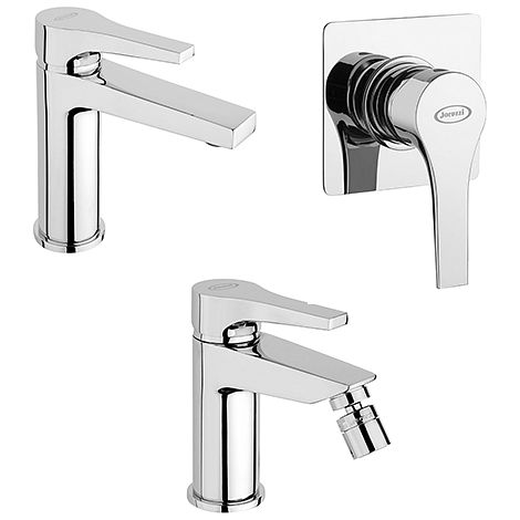 Set Rubinetti Jacuzzi per lavabo e bidet senza scarico e doccia incasso serie Moonlight cromato (1/5)