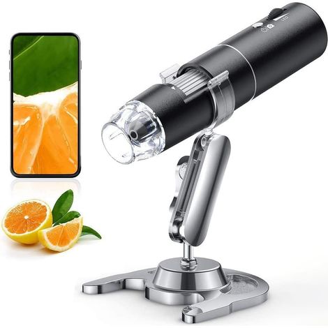 Kabelloses digitales Mikroskop, 50- bis 1000-fache Vergrößerung, tragbar, mit verstellbarem Stativ, USB-HD-Kamera, kompatibel mit iPhone, Android, iPad, Windows und Mac. (1/5)