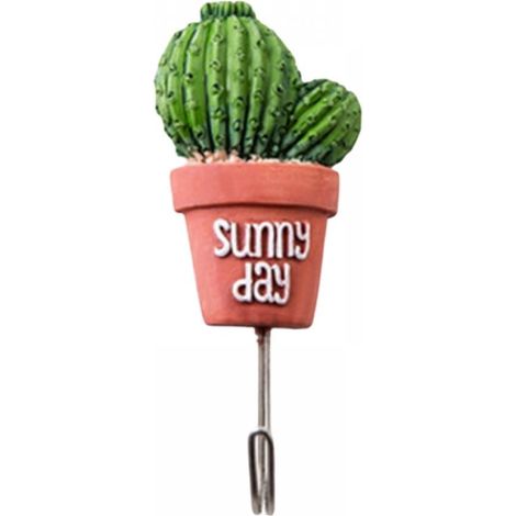 Crochet Mur - Acier Inoxydable Et Résine - Pour Plantes Grasses Cactus Cuisine Porte Salle De Bain - 4 x 10 cm - Vert - Lot De 5 (1/3)
