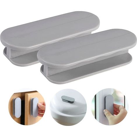 Set of 2 Balcony Door Handles, Door Handles, Self-Adhesive Door Handles, Cabinet Handles, Balcony Door, Outside, Plastic Furniture Handle, Glass Handle, Gray (1/5)