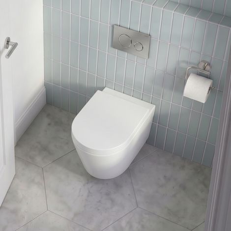 Signature Nazca Swirlux Rimless Short Projection Wall Hung Toilet (inc Slim Soft Close Seat)