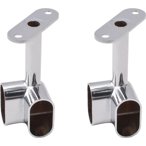 Lot de 2 supports de tringle de placard d'angle robustes à 90 ° pour penderie, penderie pour armoire, chambre à coucher, salle de bain, argenté (1/5)