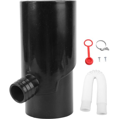 Système de récupération d'eau de pluie, déviateur de descente de gouttière rond en plastique de 8 cm pour l'irrigation et les aquariums, noir (1/5)