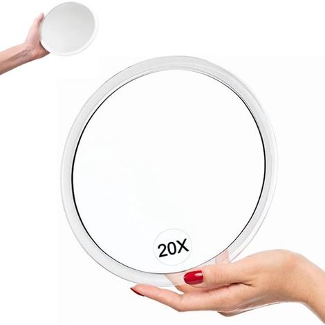 Miroir grossissant 15 cm x20 avec ventouse - pour le maquillage/la cueillette (1/5)