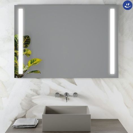 Specchio da bagno illuminato a led luce naturale cm 80x60 MOBO