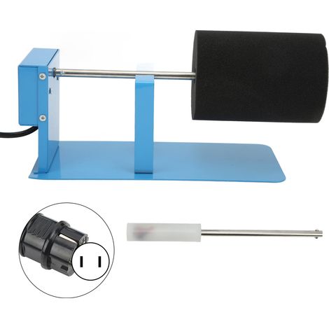 Tourne-tasse en mousse anti-dérapant réglable, silencieux et stable, alliage d'aluminium bleu pour coquetier DIY, éponge pour tasses, prise américaine 110V (1/5)