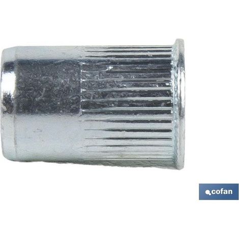 Pack de 200 écrous rivetables rainurés M10 acier (1/4)