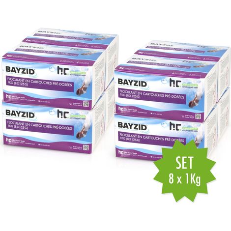 8 kg BAYZID® Cartouches de floculant pré-dosées (8x 125g) (8 x 1 kg)