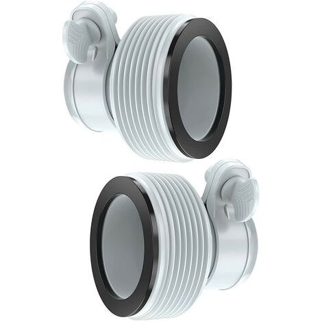 Lot de 2 adaptateurs pour filtre de pompe piscine 32-38mm – Plastique gris clair – Circulation efficace de l'eau – Usage extérieur uniquement
