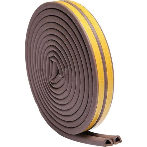 Draft Excluder for Doors - Door Seal Strip Self Adhesive Foam Door Insulation Strip Weather Stripping for Window Seal Draught Excluder Tape for Doors 10m (Brown) (1/5)