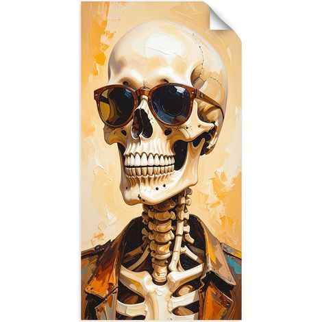 Selbstklebendes Poster – Wandsticker Totenkopf mit Brille 60x120 cm (1/3)