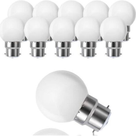 Lot de 10 globes LED B22 G45, blanc chaud 3500 K, 3 W G45, 180 lm, boîtier en polycarbonate mat, non dimmable [Classe énergétique G] -INHHUB (1/5)
