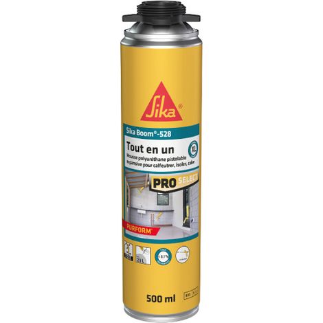 Mousse polyuréthane expansive 500ml – Pour calfeutrage et isolation thermique – Adhérence sur béton et bois – SikaBoom 528