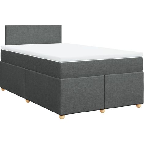 Maison Exclusive - Cama box spring con colchón tela gris oscuro 1 (1/5)