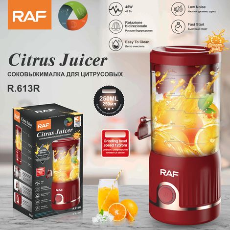 (Rouge) Presse-agrumes électrique pour oranges fraîches - Extracteur de jus automatique domestique - Petit extracteur de jus portable - Nouveau modèle - Machine à fruits (1/5)