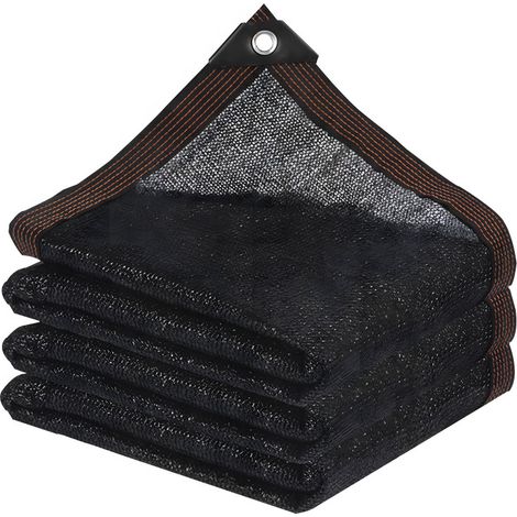 Vela ombreggiante - Rete ombreggiante da giardino con occhielli, protezione solare per esterni per pergola, patio, piante, serra, pollaio, nera, tasso di ombreggiatura del 90%.