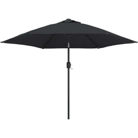 Parasol d'extérieur avec éclairage LED et mât en acier noir (1/5)