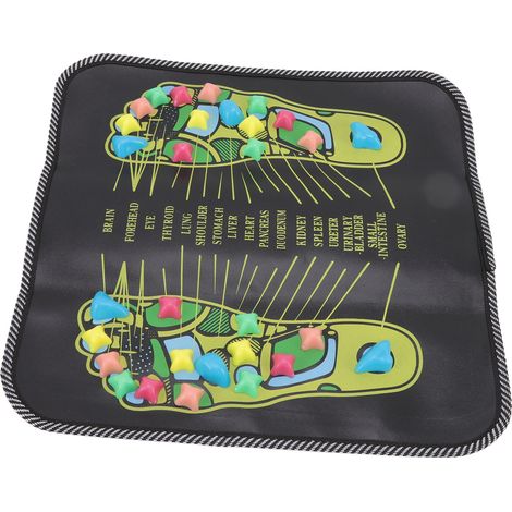 Tapis de santé pour marche, coussin d'acupression plantaire, chemin de massage imitation galets pour pieds, 35x35 cm (1/5)