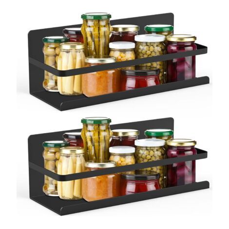 étagère à épices Magnétique pour Frigo - 2 Porte-épices étagère de Cuisine Aimantée, étagères Cuisine sans Percage Idéal pour Réfrigérateur et Surfaces Métalliques