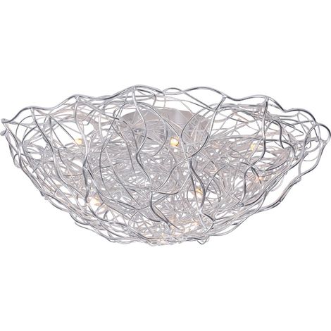 Plafoniera soffitto moderna argento SAREA 10xG9 Paul Neuhaus