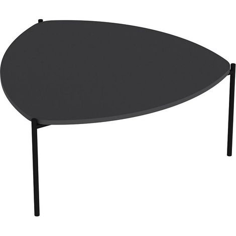 Table basse trépieds Myrtle 89x90cm Métal Noir et Bois Anthracite (1/5)
