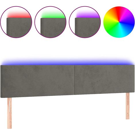 Maison Exclusive - Cabecero con LED de terciopelo gris oscuro 180 (1/5)