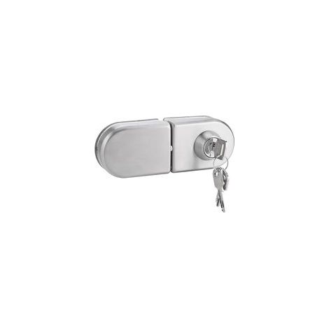 Serrure de Porte en Verre, Serrure Vitrine Verre en Acier Inoxydable de 10 à 12mm avec clés pour salle de bain d'hôtel, Verrou Sans Percer (1/5)