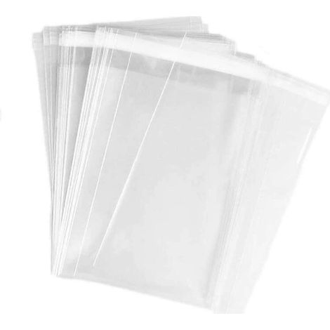 Packung mit 200 wiederverschließbaren, transparenten Zellophan-Bonbontüten, 12,7 x 17,8 cm