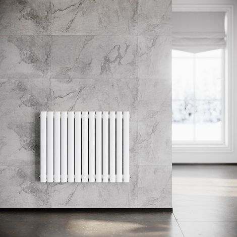 SONNI Radiador de Vertical Blanco Ovalado Radiador Centro Conexión Doble Capa 600x770mm