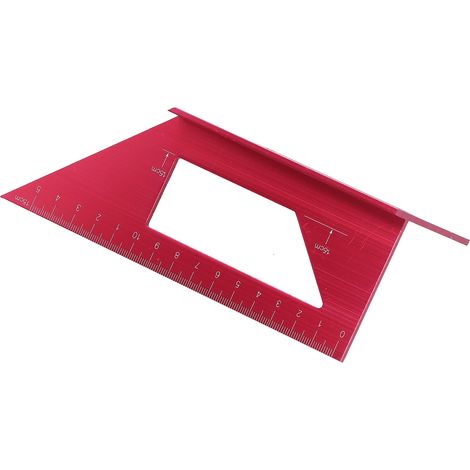 Équerre d'angle 45°/90° règle droite outil de mesure 3D degré pour menuiserie bois (Rouge)