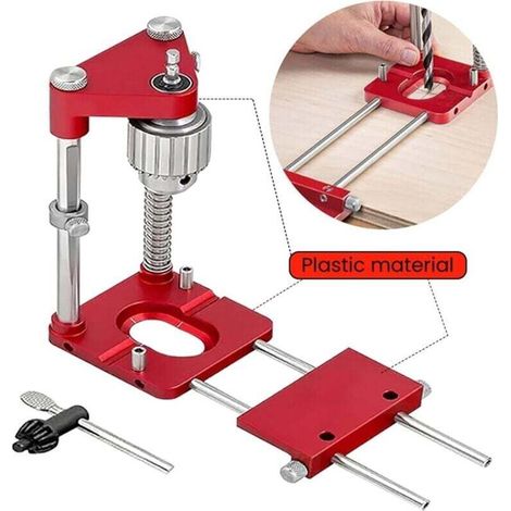 Woodworking Drill Locator Portable Drill Locator Adjustable Drill Guide Household Hand Tool Tool MUMU (1/4)