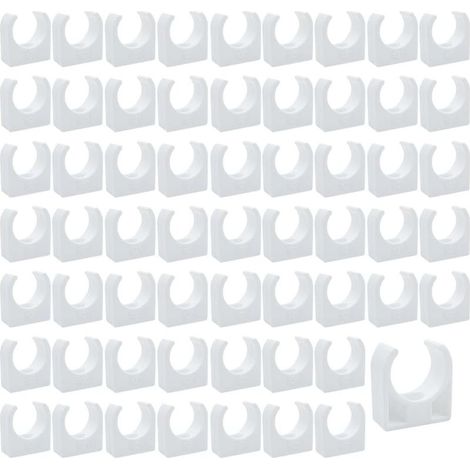 Clips de Tuyau en Plastique-60 pièces Support en U pour tuyau en PPR,Pour la plomberie et la tuyauterie,Vis non incluses(Diamètre intérieur 20mm) (1/5)